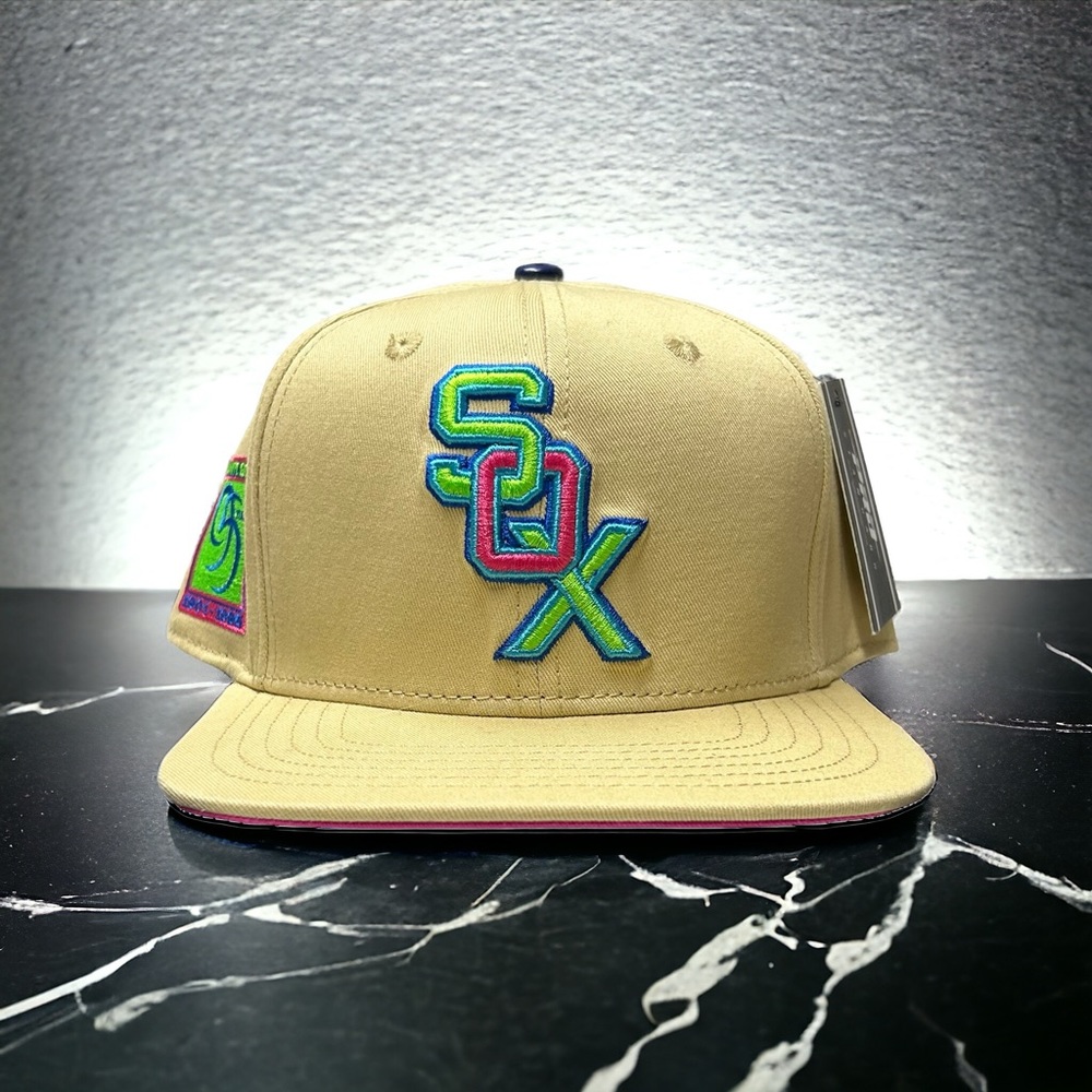NEW MLB Chicago White Sox PRO STANDARD Khaki SnapBack Hat Pink UV